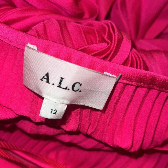 A.L.C. Aries Pleated Open Back Gown in Hot Pink, size 12 - Picture 7 of 11